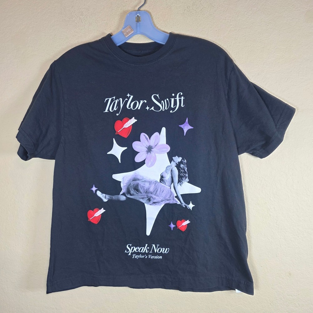 Taylor Swift Speak Now swifty Taylors Version Graphic T-Shirt‎ Black Small